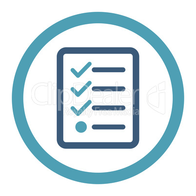 Checklist flat cyan and blue colors rounded vector icon