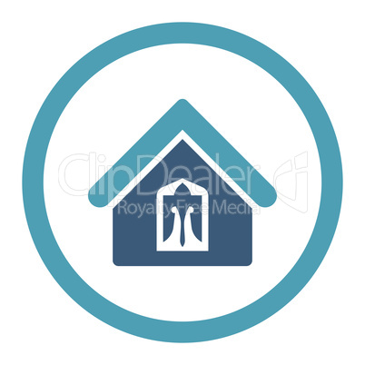 Home flat cyan and blue colors rounded vector icon Home flat cyan and blue colors rounded vector icon