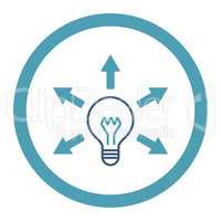 Idea flat cyan and blue colors rounded vector icon