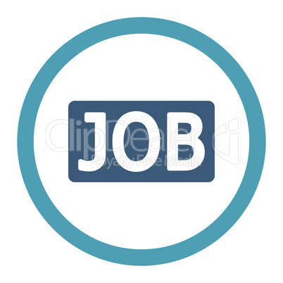 Job flat cyan and blue colors rounded vector icon