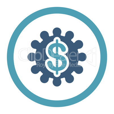 Payment options flat cyan and blue colors rounded vector icon