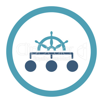 Rule flat cyan and blue colors rounded vector icon