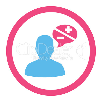 Arguments flat pink and blue colors rounded vector icon