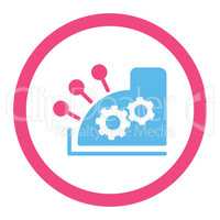 Cash register flat pink and blue colors rounded vector icon