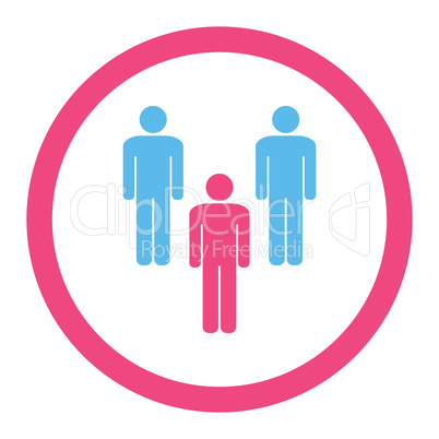 Community flat pink and blue colors rounded vector icon
