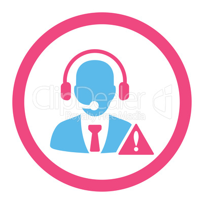 Emergency service flat pink and blue colors rounded vector icon