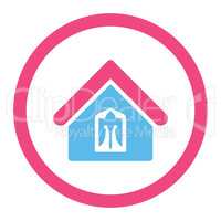Home flat pink and blue colors rounded vector icon