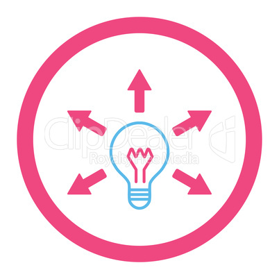 Idea flat pink and blue colors rounded vector icon
