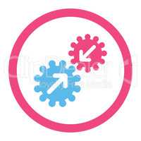 Integration flat pink and blue colors rounded vector icon