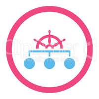 Rule flat pink and blue colors rounded vector icon