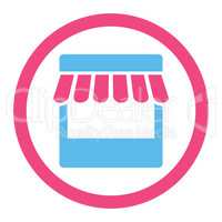 Store flat pink and blue colors rounded vector icon