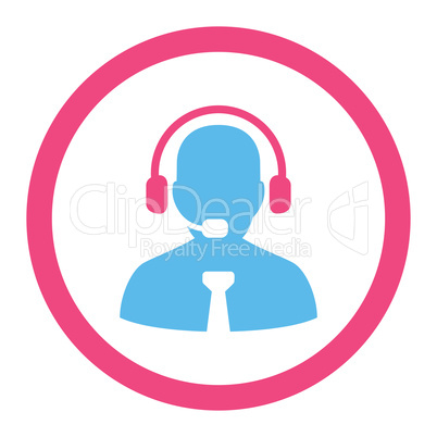 Support chat flat pink and blue colors rounded vector icon