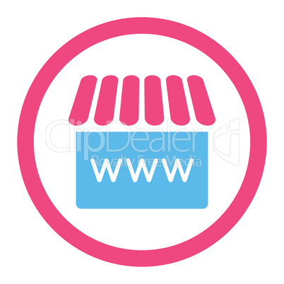 Webstore flat pink and blue colors rounded vector icon