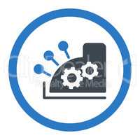 Cash register flat smooth blue colors rounded vector icon