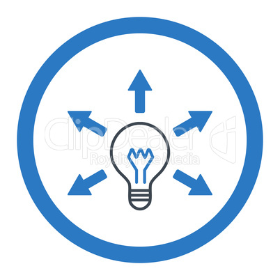 Idea flat smooth blue colors rounded vector icon