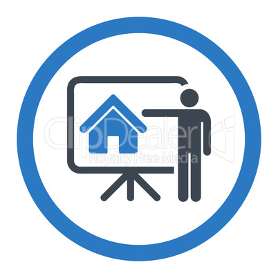 Realtor flat smooth blue colors rounded vector icon