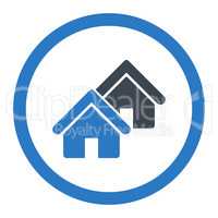 Realty flat smooth blue colors rounded vector icon