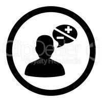 Arguments flat black color rounded vector icon