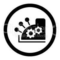 Cash register flat black color rounded vector icon