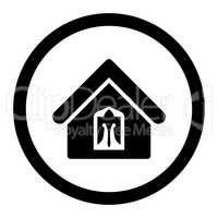 Home flat black color rounded vector icon