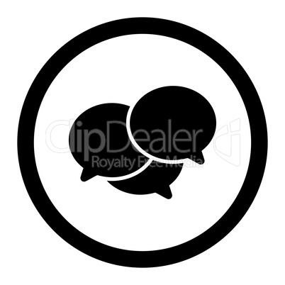 Webinar flat black color rounded vector icon