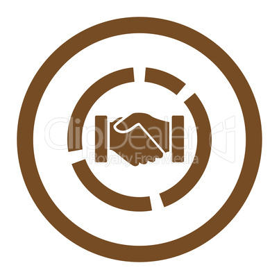 Acquisition diagram flat brown color rounded vector icon