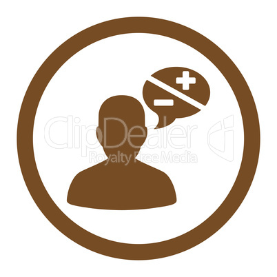 Arguments flat brown color rounded vector icon