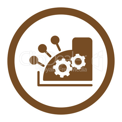 Cash register flat brown color rounded vector icon