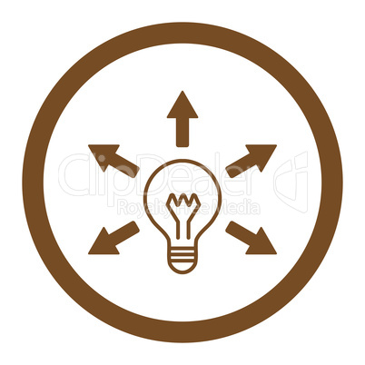 Idea flat brown color rounded vector icon