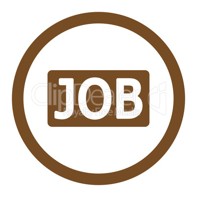 Job flat brown color rounded vector icon