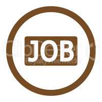 Job flat brown color rounded vector icon