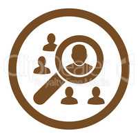 Marketing flat brown color rounded vector icon