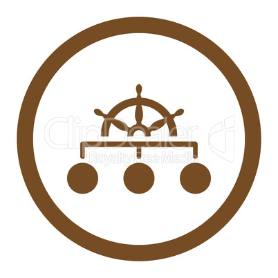 Rule flat brown color rounded vector icon