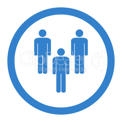 Community flat cobalt color rounded vector icon