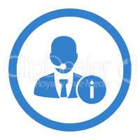 Help desk flat cobalt color rounded vector icon