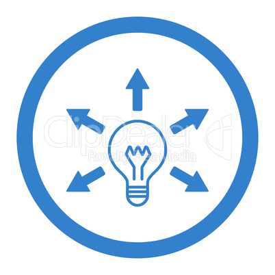 Idea flat cobalt color rounded vector icon