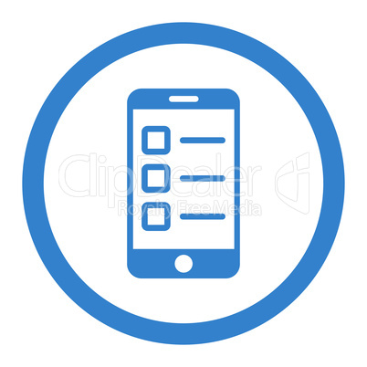 Mobile test flat cobalt color rounded vector icon