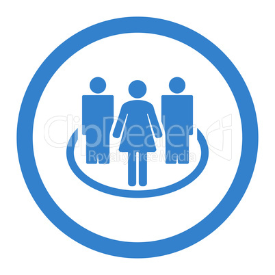 Society flat cobalt color rounded vector icon Society flat cobalt color rounded vector icon