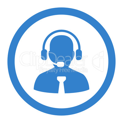 Support chat flat cobalt color rounded vector icon