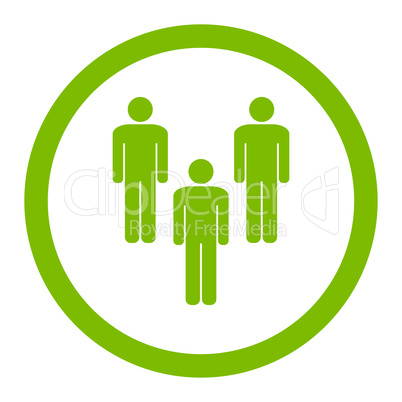 Community flat eco green color rounded vector icon
