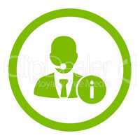 Help desk flat eco green color rounded vector icon