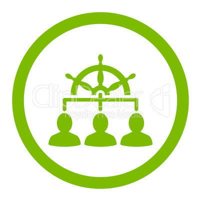Management flat eco green color rounded vector icon
