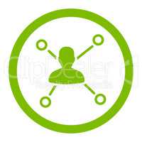 Relations flat eco green color rounded vector icon
