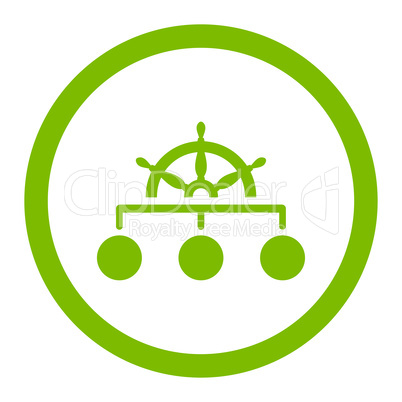 Rule flat eco green color rounded vector icon