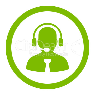 Support chat flat eco green color rounded vector icon