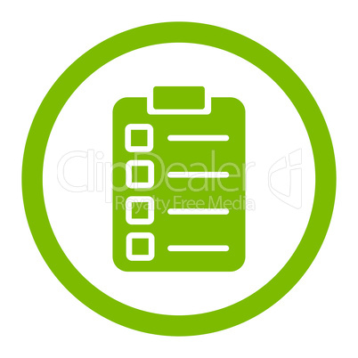 Test task flat eco green color rounded vector icon