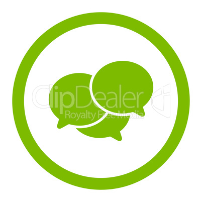 Webinar flat eco green color rounded vector icon