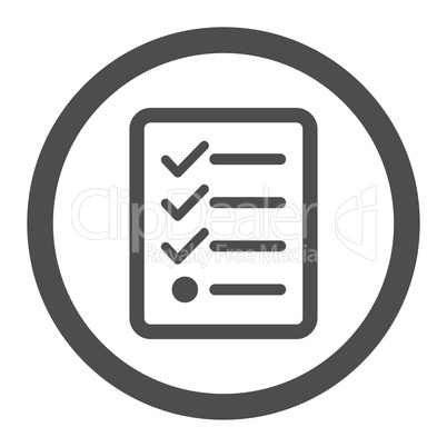 Checklist flat gray color rounded vector icon