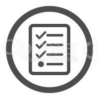 Checklist flat gray color rounded vector icon