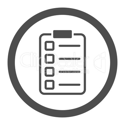 Examination flat gray color rounded vector icon